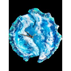 Blue Geode Resin Clock